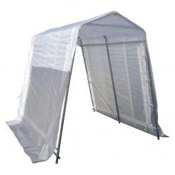 Project Source Snow Shelter - 5-ft W x 8-ft L - White Cover - Galvanized Steel Frame - Snow Skirt Included
