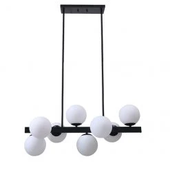 Pendant Light - 8 Lights - 32" x 14.5" - Glass - Matte Black