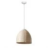 Dome Pendant Light - 1 Light - 12" - Metal/Bamboo - White/Natural -Project Source Shop 08385061 L