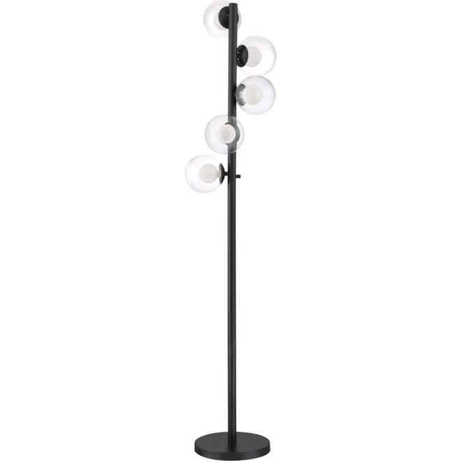 Project Source 5-Light Floor Lamp - 72.5-in x 15-in - Metal/Glass - Black 3 Project Source 5-Light Floor Lamp - 72.5-in x 15-in - Metal/Glass - Black