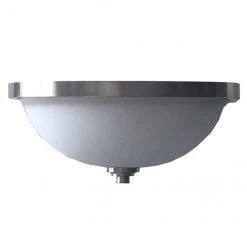 Project Source 2-Light Flushmount Ceiling Light - 13.5-in x 5.5-in - Opal Glass - Brushed Nickel