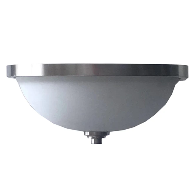 Project Source 2-Light Flushmount Ceiling Light - 13.5-in x 5.5-in - Opal Glass - Brushed Nickel 3 Project Source 2-Light Flushmount Ceiling Light - 13.5-in x 5.5-in - Opal Glass - Brushed Nickel