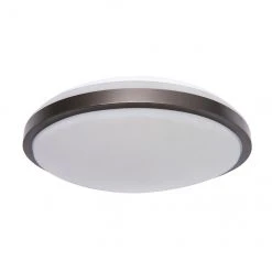 Project Source Round Flush Mount Ceiling Fixtures - LED - 12-in - Metal/Acrylic - Oil Rubbed Bronze - Pack of 2