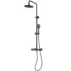 Project Source Shower Column - Adjustable Height - Round Head - Black -Project Source Shop 14925023 L