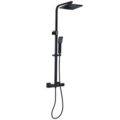 Shower Column - Adjustable Height - Square Head - Black -Project Source Shop 14925025 L