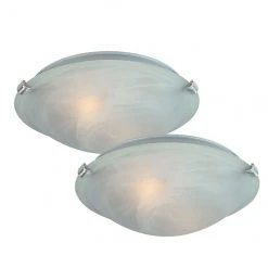 Project Source Ceiling Fixtures - 60-W - 12-in - Satin Nickel - Set of 2