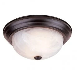 Allen + Roth Flush Mount Light - 11.3-in - Oiled Bronze Finish - 2-Pack