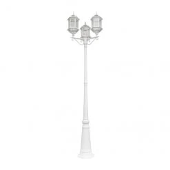Project Source Benjamin 3-Light Post Lamp - White