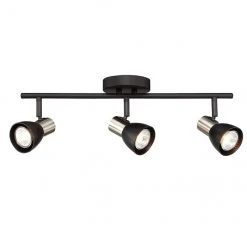 Track Light - 3 Lights - Black and Brushed Nickel