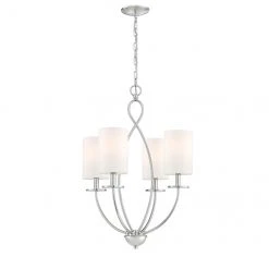 Chandelier - 4 Lights - 18.5" x 27.5" - Metal - Chrome