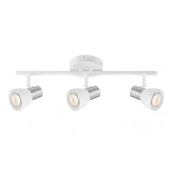 Track Light - 3 Lights - Metal/Glass - White/Brushed Nickel