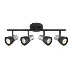 Track Light- 4 Lights - GU10/GZ10- Metal/Glass - Black/Nickel