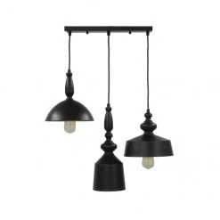 Project Source Black 60 W 3-Light Lantern Pendant