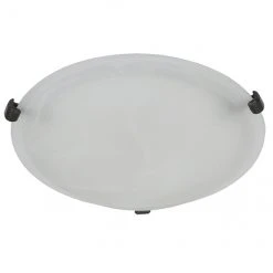 Project Source LED Flushmount Ceiling Light - 12-in - Metal/Glass - Bronze