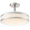 Project Source LED Semi-Flushmount Ceiling Light - 13-in - Metal/Acrylic - Brushed Nickel -Project Source Shop 43855131 L