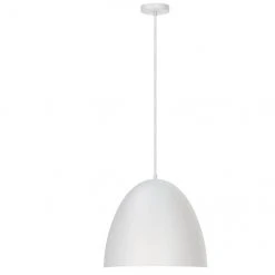 Pendant Light - 1 Light - Dome - 16.75" - White