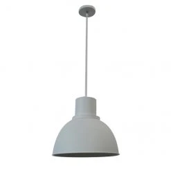 Dome 1-Light Pendant Light- 35" x 15" - Steel - White