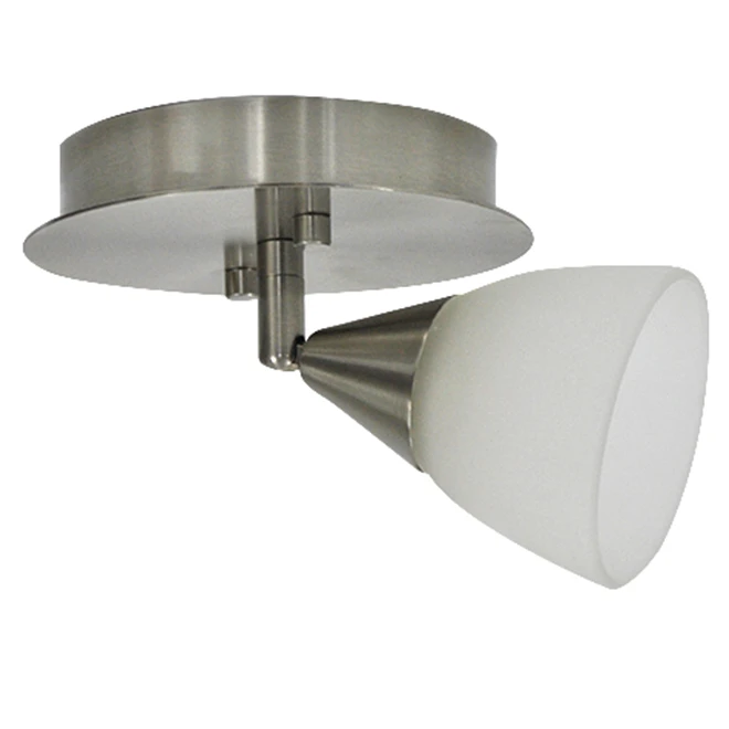 Flushmount - 1 Light - Steel/Glass - White/Brushed Nickel 3 Flushmount - 1 Light - Steel/Glass - White/Brushed Nickel