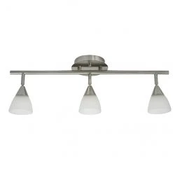 Track Light - 3 Lights - Steel/Glass - White/Brushed Nickel