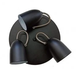 Flush Mount Light- 3 Lights -14" - Steel- Matte Black/Chrome