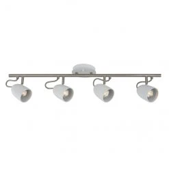 Track Light - 4 Lights - 32" - Steel - Chrome/Matte White