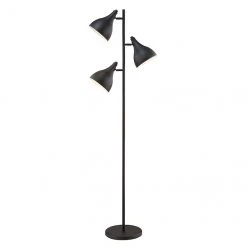 Project Source 3-Light Floor Lamp - Steel - 18-in x 65-in - Black