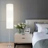 Project Source Floor Lamp with Rice Paper Shade - 69.75-in - Brushed Nickel and White -Project Source Shop 63745009d L