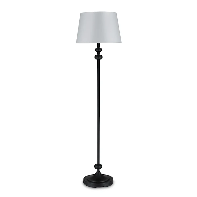 Project Source Floor Lamp and Table Lamps - 58-in/22-in - Metal/Fabric - Black/White - 3-Piece Set 4 Project Source Floor Lamp and Table Lamps - 58-in/22-in - Metal/Fabric - Black/White - 3-Piece Set - Image 2