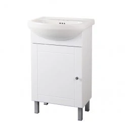 Project Source White 20-in Elevated Vanity with Sink - 1 Door