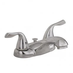 Project Source Lavatory Faucet - Polished Chrome - 2 Handles - Transitional