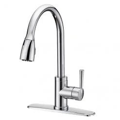 Project Source Kitchen Faucet with Pull-Down Spout - 1 Handle - Chrome